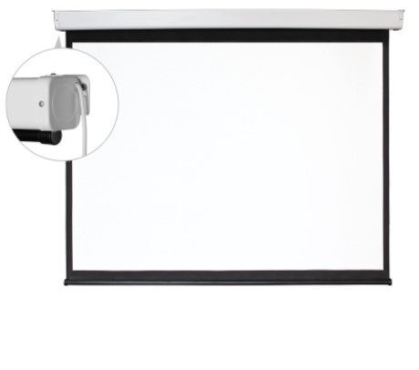 מסך גלילה חשמלי למקרן 3 מטר + שלט דגם ESAC150 מבית LUMI