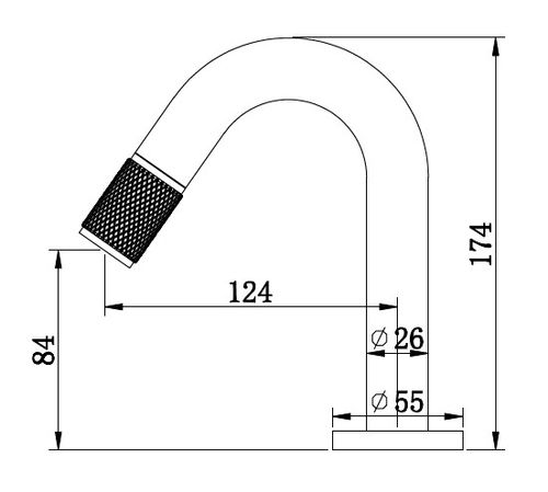 שירטוט ברז מעוצב מים קרים 1332CB מוברש SIVANOFIR