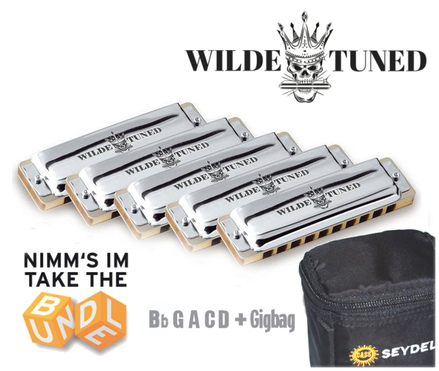 סט של 5 מפוחיות בלוז SEYDEL 1847 CLASSIC WILDE ROCK בסולמות שונים+נרתיק ל 6-8 מפוחיות