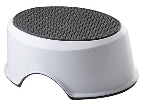 שרפרף/מדרגה בטיחותית לאמבטיה ולכיור עם ציפוי מונע החלקה - לבן/שחור