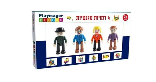 דמויות מגנטיות 4 חלקים PLAYMAGER