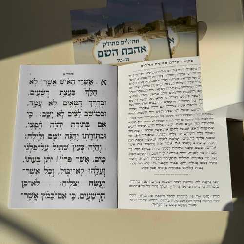 תהילים מחולק דגם מקומות קדושים - ענק