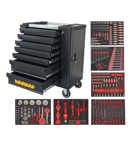 עגלת כלים 7 מגירות+  דלת צד 289 חלקים 960*840*450 מ''מ XTB-TOOLS-289 KARNAF