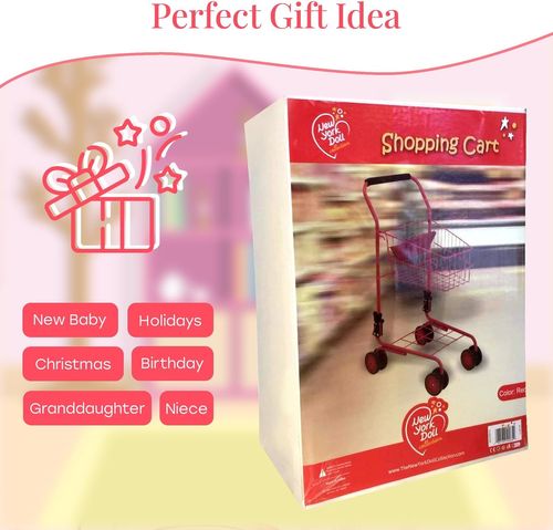 עגלת קניות מתכת עם מצרכים 