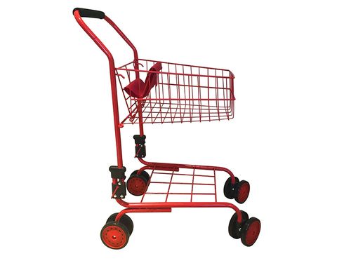 עגלת קניות מתכת עם מצרכים 