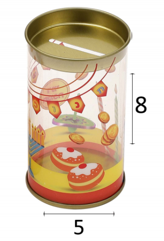 12 קופה שקופה קטנה/ PVC עם איורי חנוכה/שבלולים