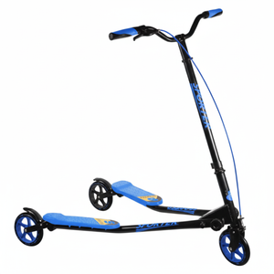 קורקינט ספורטר מתקפל עם 3 גלגלים 14.5 ס"מ - שחור/כחול