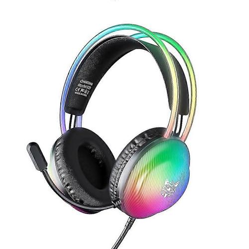 אוזניות גיימינג חוטיות Onikuma X29 RGB עם מיקרופון מבטל רעשים (שחור)