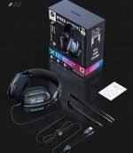 אוזניות גיימינג Onikuma X12 עם חוט USB, תאורת RGB, אוזניות גיימר ספורט אלקטרוניות ומיקרופון חיצוני רב-כיווני