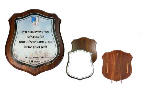 מגן הוקרה עץ משולב זכוכית  N9