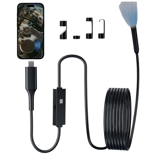 מצלמת נחש על חוט 5 W400 מטר IP67 מתחברת לטלפון חכם (גם אייפון וגם אנדרואיד)