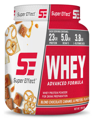 אבקת חלבון WHEY שוקולד קרמל ובייגלה 700 גרם סופר אפקט
