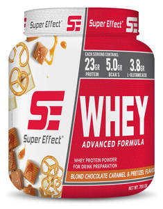 אבקת חלבון WHEY שוקולד קרמל ובייגלה 700 גרם סופר אפקט