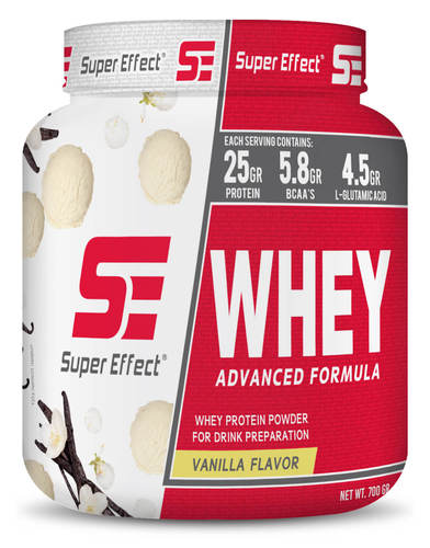 אבקת חלבון WHEY בטעם וניל 700 גרם סופר אפקט