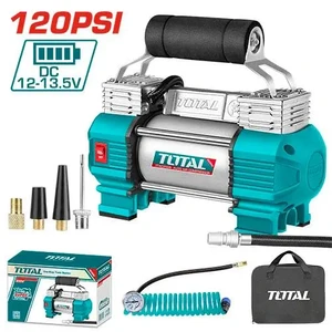 קומפרסור לרכב 2 בוכנות + פנס מובנה 120PSI מק"ט TTAC2506 TOTAL
