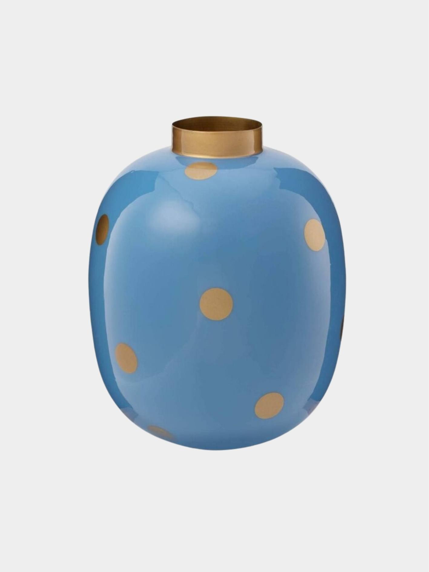 Dot Delight אגרטל מתכת תכלת זהב 32 ס”מ PIP STUDIO
