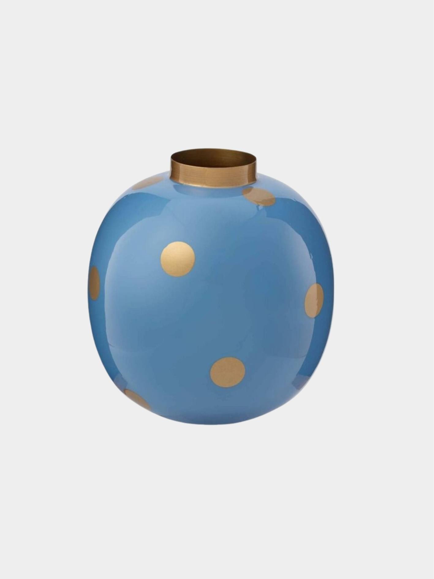 Dot Delight אגרטל מתכת תכלת זהב 23 ס”מ PIP STUDIO