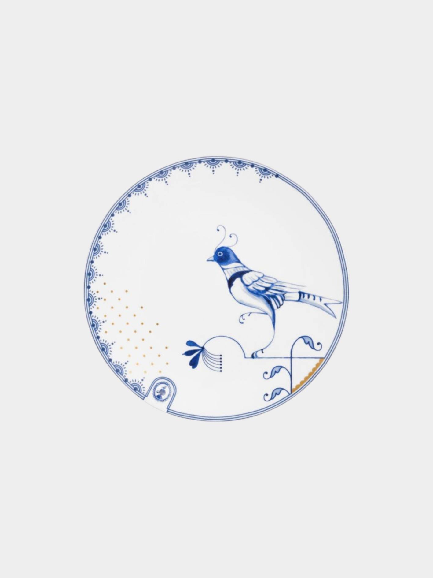 The Blue Bird סט 6 צלחות כחול לבן קוטר 18 ס”מ PIP STUDIO