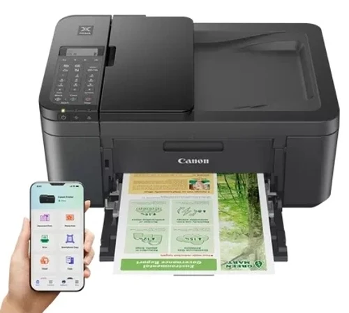 מדפסת Canon PIXMA TR4755i צבעונית אלחוטית 4 ב-1 עם סורק, פקס ו-Wi-Fi - שחור