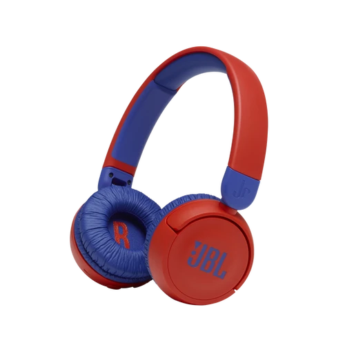 אוזניות קשת לילדים עם בקרת קו דציבלים נמוכים עם מיקרופון JBL JR310BT בצבע כחול אדום