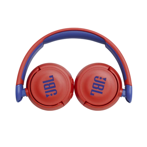 אוזניות קשת לילדים עם בקרת קו דציבלים נמוכים עם מיקרופון JBL JR310BT בצבע כחול אדום
