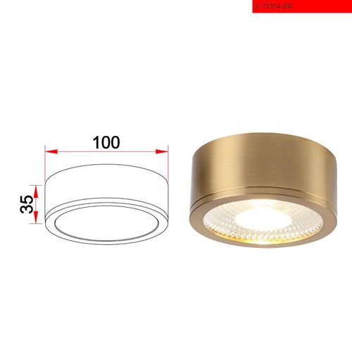 7W מנורת צילנדר גלורי פליז לד