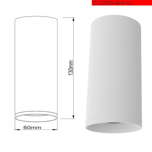 GU10 10CM צילנדר טאצ' לבן