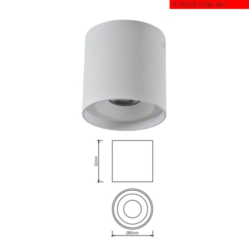 10W צלינדר מאיקו צמוד תקרה לבן