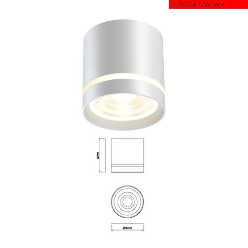 IP44 12W צילנדר חיצוני חנאן לבן