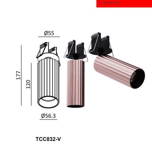 CCT 12W צלנדר רומי לד זהב