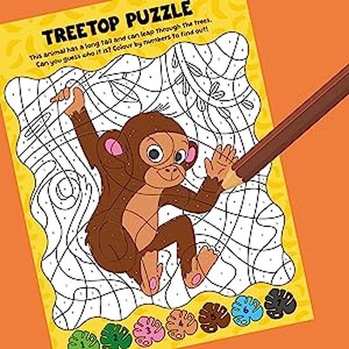 צביעה לפי מספרים - ג'ונגל