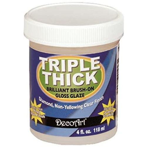 לכה מבריקה עבה למריחה מסיס מים 118 מל Triple Thick Brush-On Gloss Glaze DecoArt