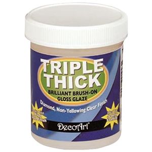 לכה מבריקה עבה למריחה מסיס מים 236 מל Triple Thick Brush-On Gloss Glaze DecoArt