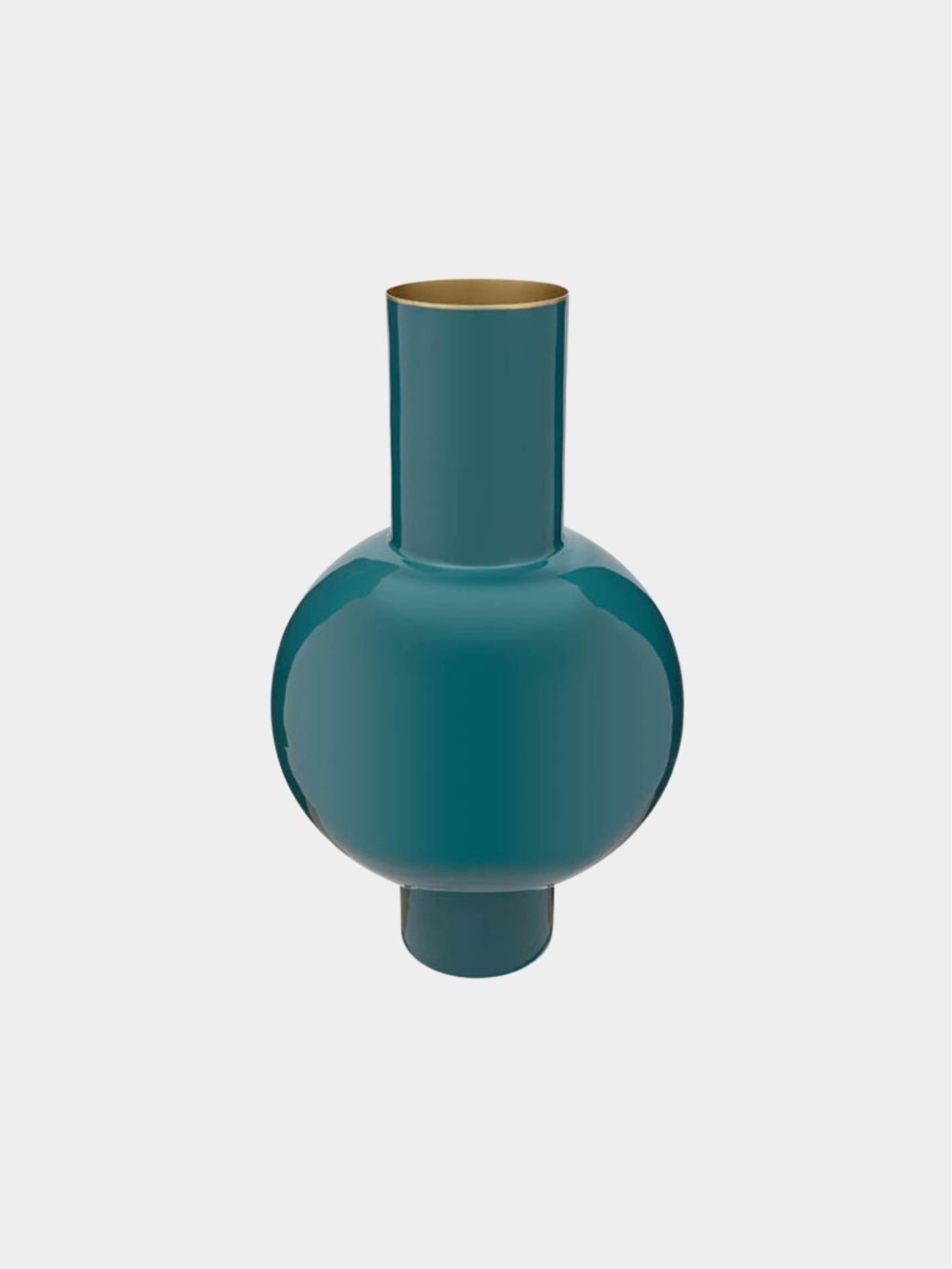 Home Decor אגרטל מתכת עגול גובה 40 קוטר 24 ס”מ ירוק