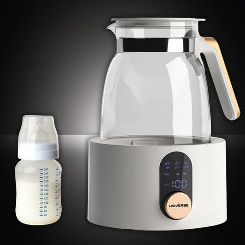 קומקום זכוכית לתינוק עם שמירת חום 72 שעות UNIVERSE NRI-3022B קומקום לתינוק שומר חום צבע קרם או ירוק 