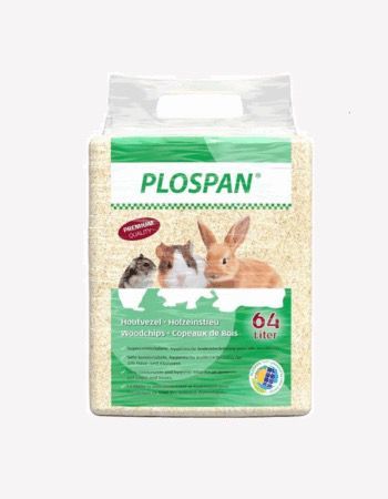 מצע עץ טבעי PLOSPAN בנפח 64 ליטר למכרסמים, ארנבים ושרקנים – איכות פרימיום