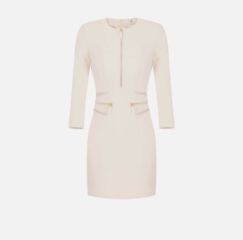 Dress in double layer crêpe with zip