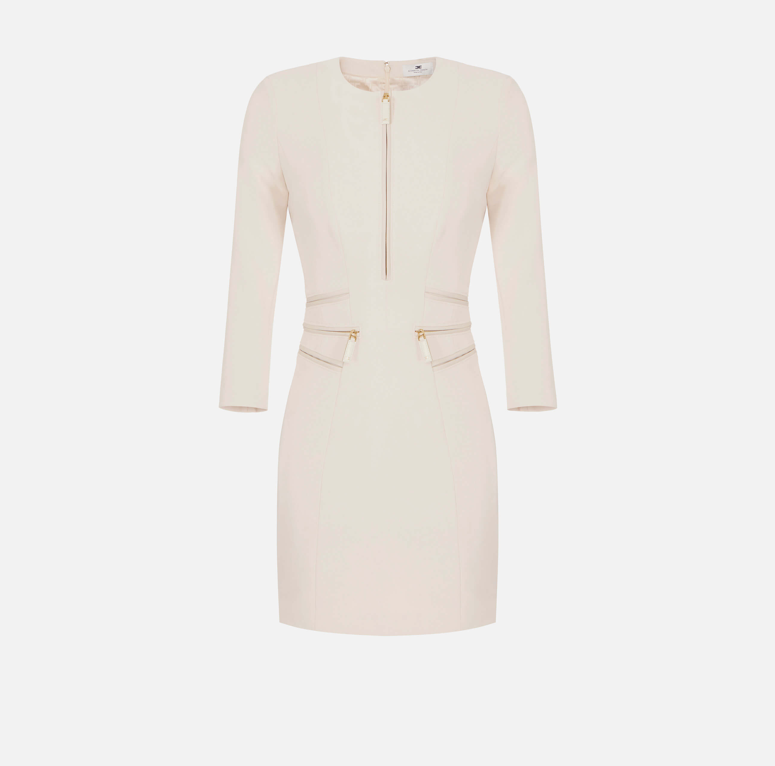 Dress in double layer crêpe with zip