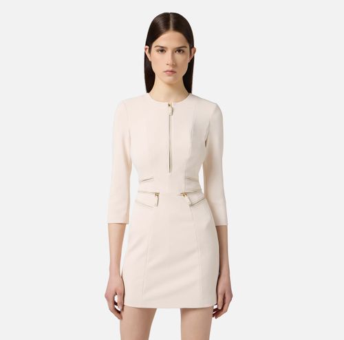 Dress in double layer crêpe with zip