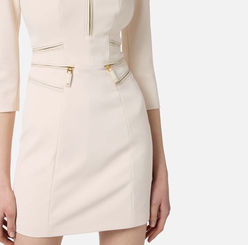 Dress in double layer crêpe with zip