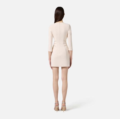 Dress in double layer crêpe with zip
