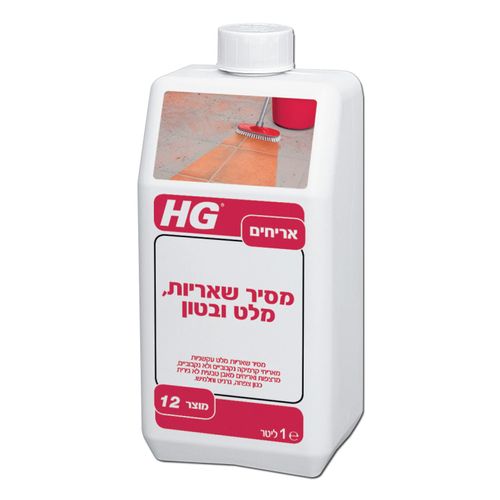 מסיר שאריות מלט ובטון HG דגם 42035 בנפח 1 ליטר - מוצר מקצועי להסרת משקעי מלט וטיט עקשניים מאריחי קרמיקה ואבן טבעית עם יכולת חיזוק רובה
