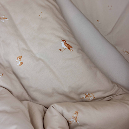 סט מצעים למיטת תינוק מודפס ציפור