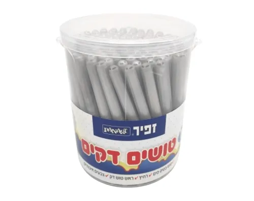 טושים צבעוניים דקים עם פקק אפור בכוס - 100 יח'