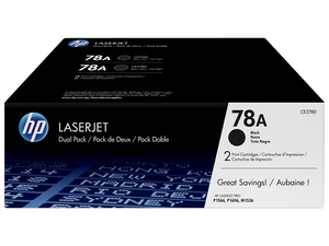 זוג טונרים שחורים מקוריים HP 78A CE278AF (הספק 2,100 דף כל אחד)