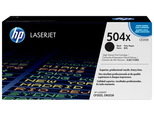 טונר שחור מקורי HP 504X CE250X (הספק 10,500 דף)