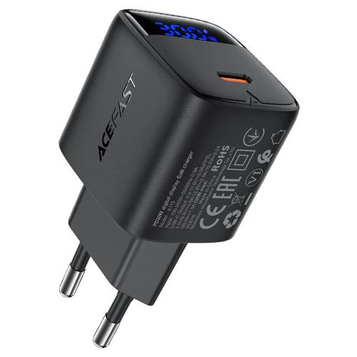 ראש מטען מהיר USB-C טעינת PD30W מהירה, שחור