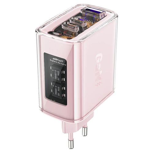 מטען קיר לטלפון, טעינה מהירה 2 כניסות USB-C וכניסת USB-A, ורוד