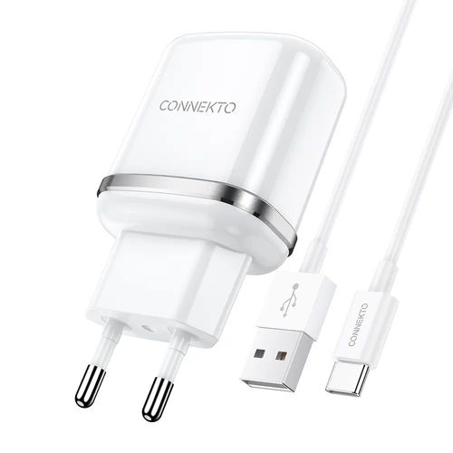 סט טעינה הכולל ראש מטען מהיר 2 יציאות USB-A וכבל USB-A ל-USB-C