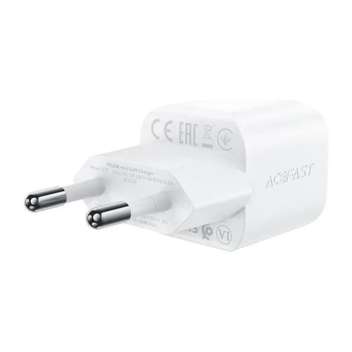 סט מטען מהיר לטלפון הכולל ראש מטען USB-C וכבל USB-C ל-USB-C באורך 1.2 מטר, עיצוב קומפקטי